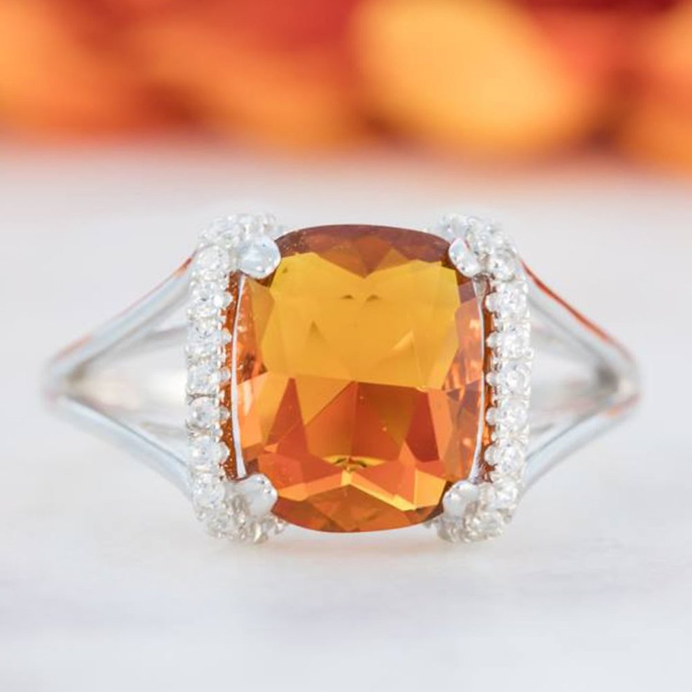 Citrine Gemstone ring, size 10, 925 Sterling Silver